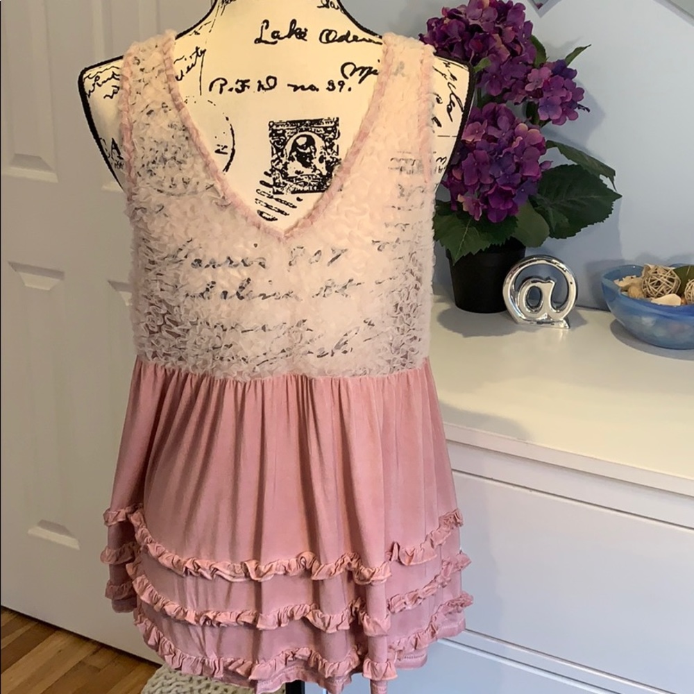 POL Babydoll Top Soft Jersey Knit with Lace - Picture 4 of 6